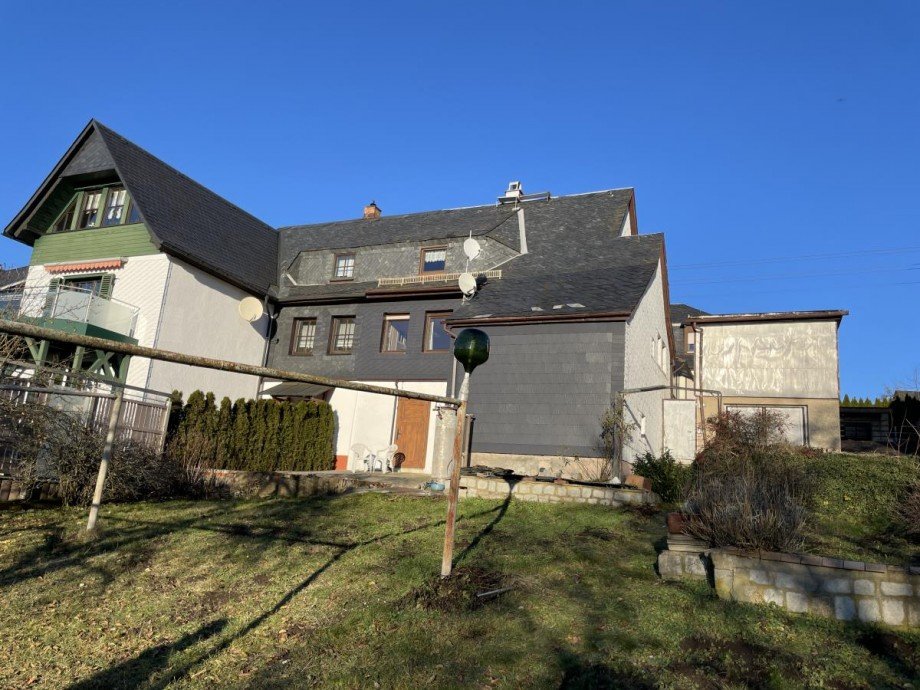 S�d- West- Ansicht Doppelhaush�lfte Rosenthal am Rennsteig