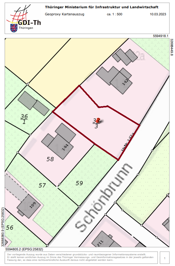 Flurkarte_Expos� Grundst�ck Saalburg-Ebersdorf