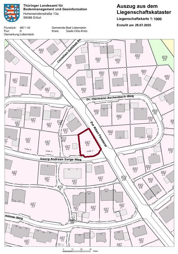 Flurkarte Grundst�ck Bad Lobenstein