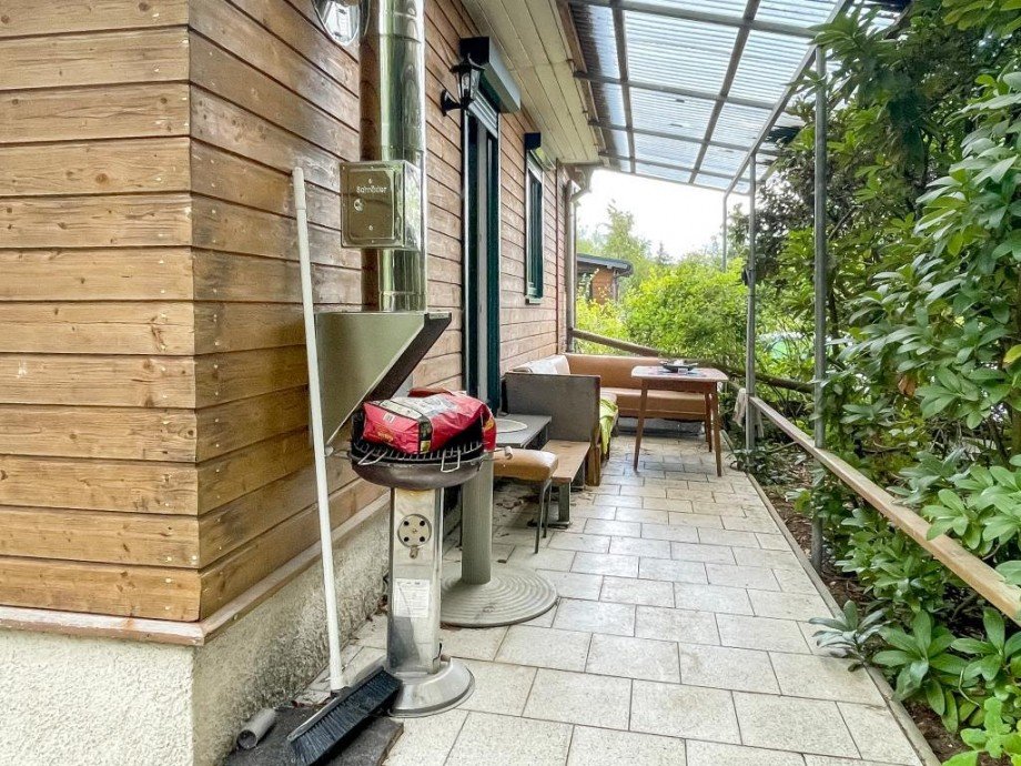 hintere Terrasse Ferienhaus Saalburg-Ebersdorf